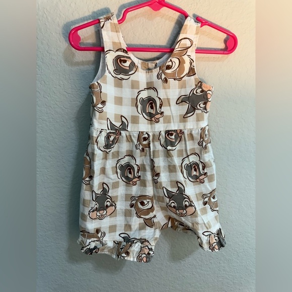 Disney Other - Bambi Disney Baby Girl Shortall 12 Month Bubble Snap